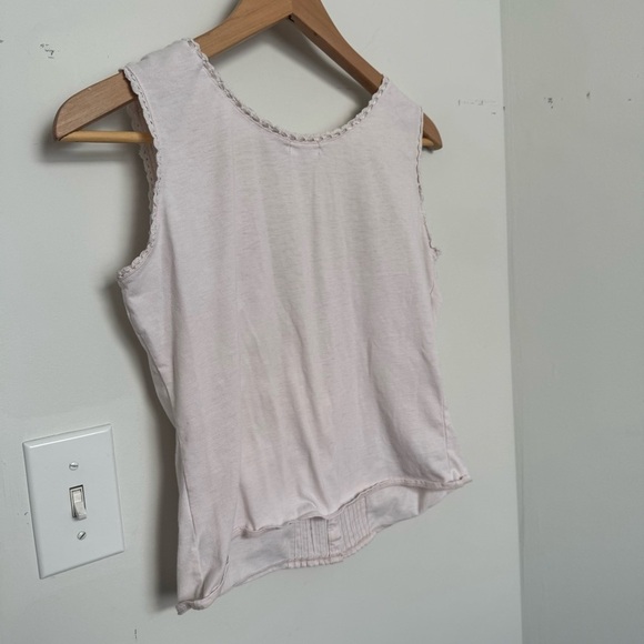 Vintage coastal cowgirl White Sleeveless Button-Up Top M prairie - Picture 7 of 7